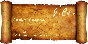 Jesko Cserne névjegykártya